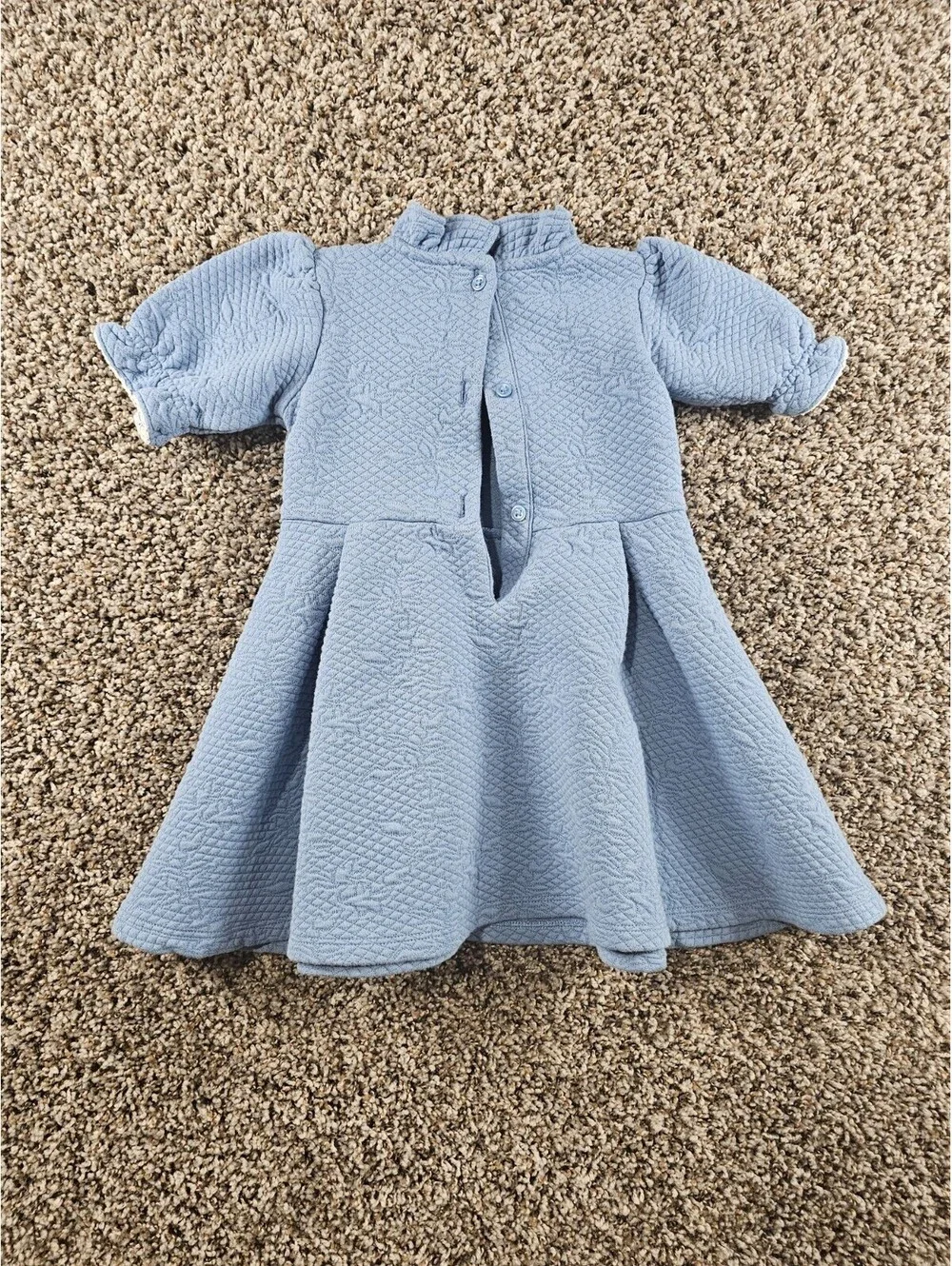Janie and Jack Toddler Girls Sz 2T Pale Blue Ruffle Jacquard A Line Dress